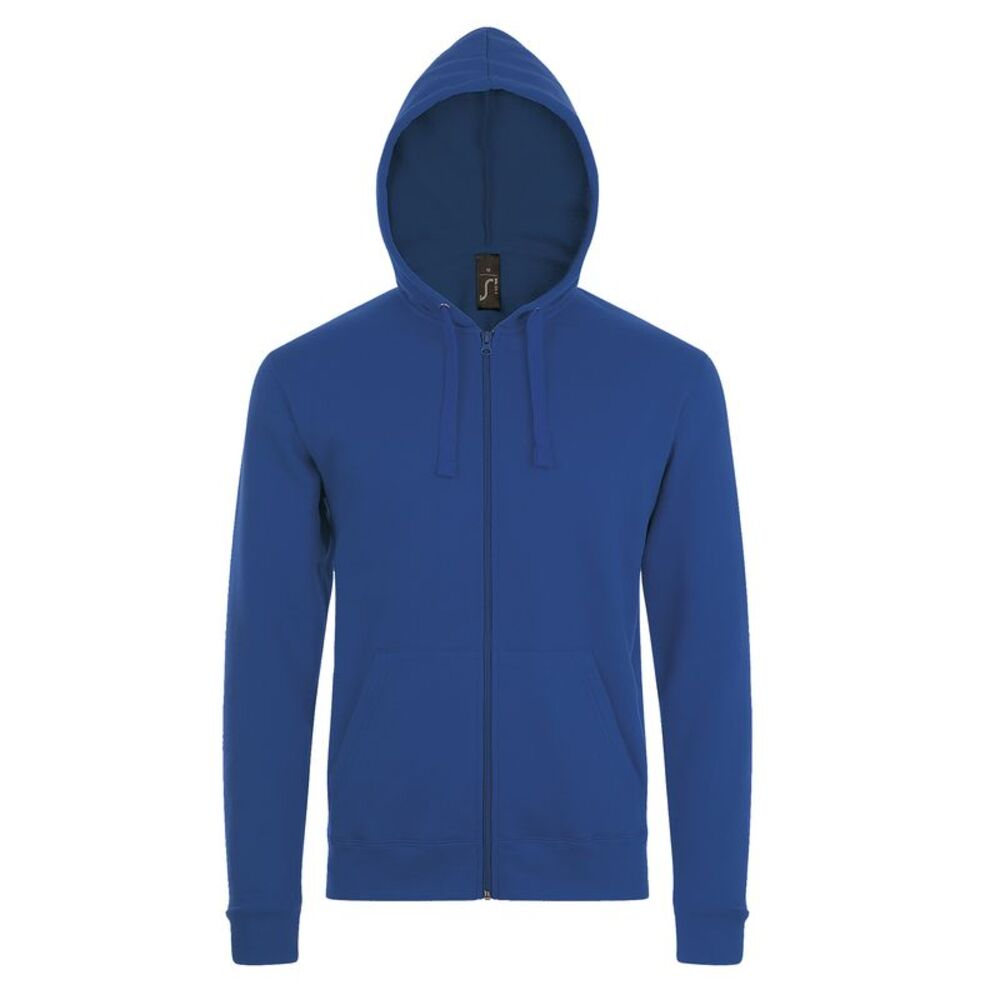 SOLS Mens Stone Zip Up Plain Hoodie / Royal Blue